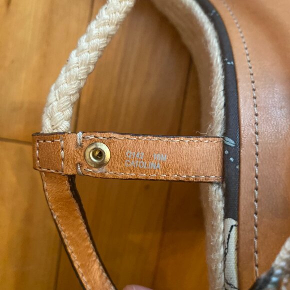 Coach Vintage Catolina Brown Coach Tag Motif Espadrille Wedge Sandal 10 - Picture 5 of 5